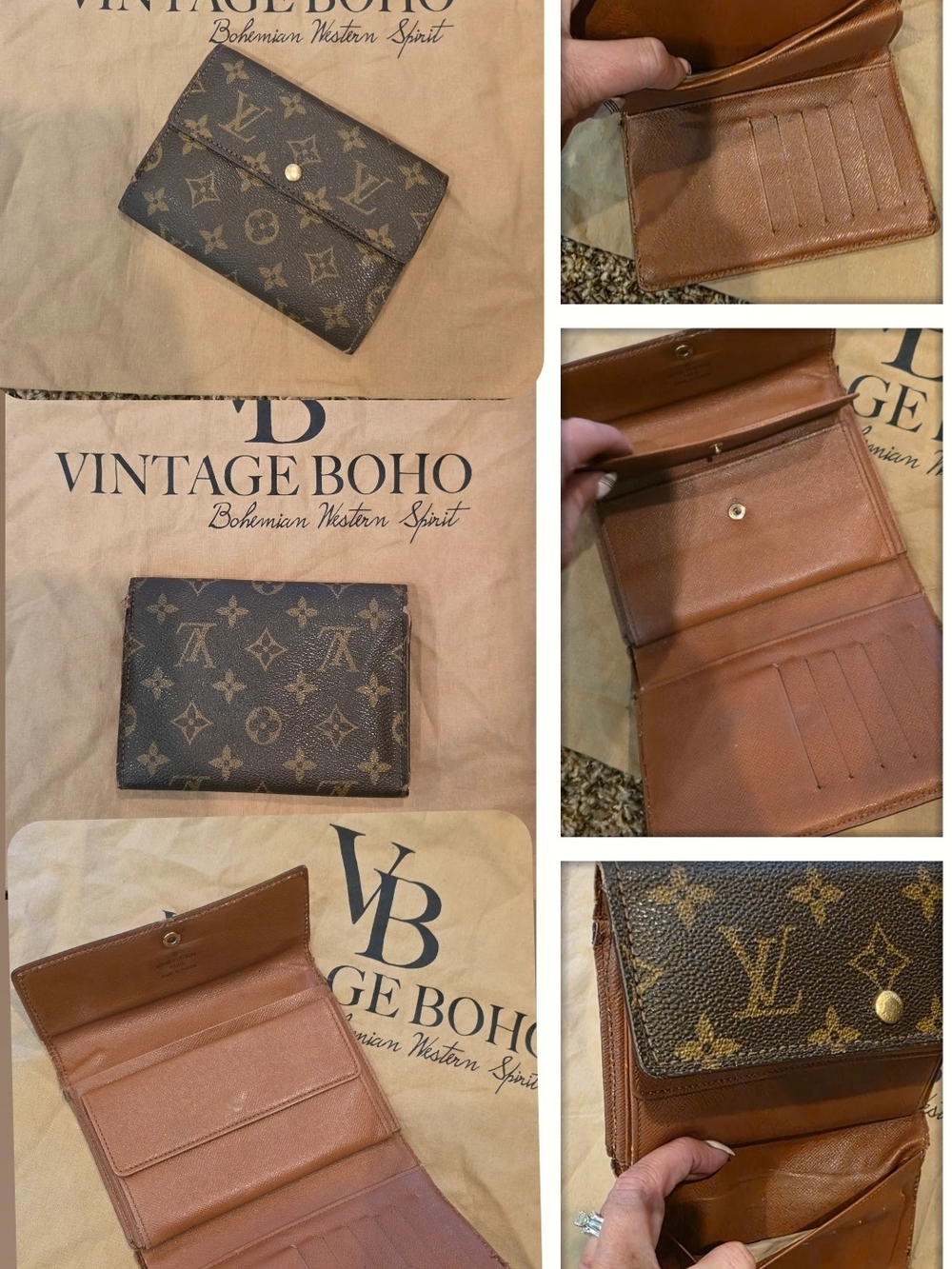 Vintage BOHO LV Leather Remade Wallet